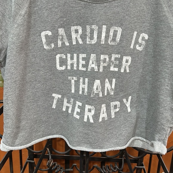 Cardio is cheaper than therapy half sweatshirt. Size M. - Picture 3 of 6